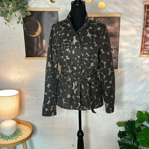 Boden waxed cotton utility jacket with tie waist size 6